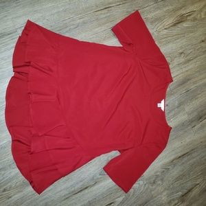 Time and True ruffle Peplum top